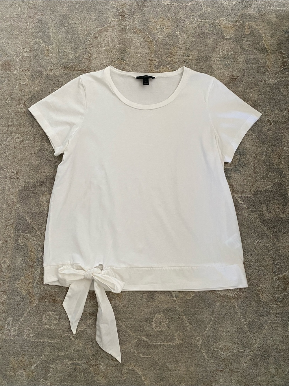 J. Crew White Side Tie T-shirt Tee M